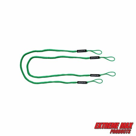 EXTREME MAX Extreme Max 3006.3092 BoatTector Bungee Dock Line Value 2-Pack - 8', Green 3006.3092